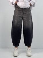 شلوار جین زنانه مام بالون زغالی