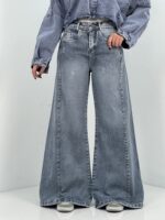 شلوار جین زنانه شافل بگ آبی