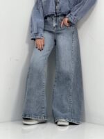 شلوار جین زنانه شافل بگ آبی