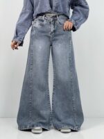 شلوار جین زنانه شافل بگ آبی