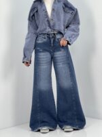 شلوار جین زنانه شافل بگ آبی