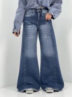شلوار جین زنانه شافل بگ آبی