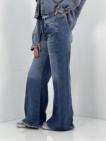 شلوار جین زنانه شافل بگ آبی