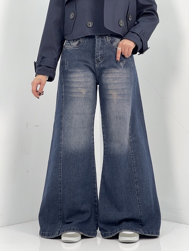 شلوار جین زنانه شافل بگ سرمه ای