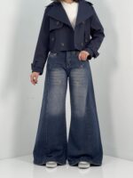 شلوار جین زنانه شافل بگ سرمه ای