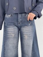 شلوار جین زنانه شافل بگ سرمه ای