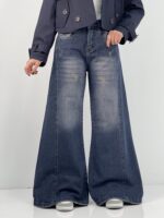 شلوار جین زنانه شافل بگ سرمه ای