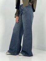 شلوار جین زنانه شافل بگ آبی تیره