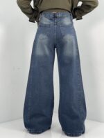 شلوار جین زنانه شافل بگ آبی تیره