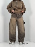 شلوار جین زنانه بالونی مکس کارپنتری قهوه ای