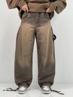 شلوار جین زنانه بالونی مکس کارپنتری قهوه ای