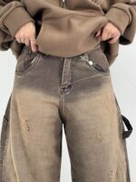 شلوار جین زنانه بالونی مکس کارپنتری قهوه ای