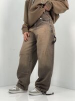 شلوار جین زنانه بالونی مکس کارپنتری قهوه ای