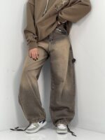 شلوار جین زنانه بالونی مکس کارپنتری قهوه ای