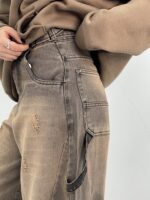 شلوار جین زنانه بالونی مکس کارپنتری قهوه ای