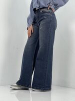 شلوار جین زنانه فلر بگ آبی تیره