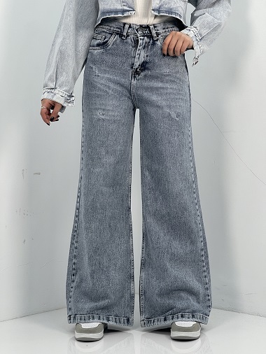 شلوار جین زنانه فلر بگ آبی روشن