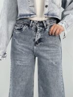 شلوار جین زنانه فلر بگ آبی روشن