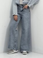 شلوار جین زنانه فلر بگ آبی روشن