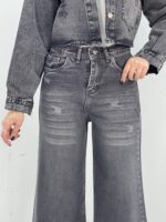 شلوار جین زنانه فلر بگ زغالی