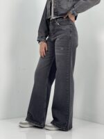 شلوار جین زنانه فلر بگ زغالی