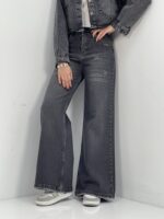 شلوار جین زنانه فلر بگ زغالی