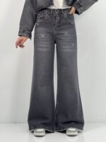 شلوار جین زنانه فلر بگ زغالی