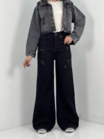 شلوار جین زنانه فلر بگ مشکی