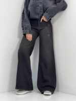 شلوار جین زنانه فلر بگ زغالی