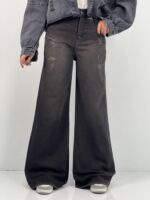 شلوار جین زنانه فلر بگ زغالی