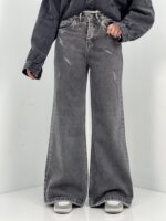 شلوار جین زنانه فلر بگ زغالی