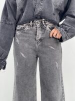 شلوار جین زنانه فلر بگ زغالی