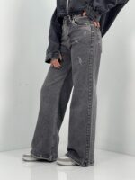 شلوار جین زنانه فلر بگ زغالی