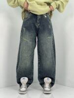 شلوار جین زنانه بالونی کارپنتری سنگشور سبز