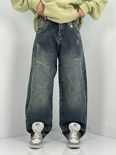 شلوار جین زنانه بالونی کارپنتری سنگشور سبز