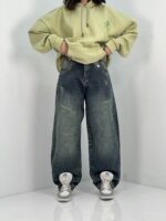 شلوار جین زنانه بالونی کارپنتری سنگشور سبز