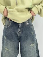 شلوار جین زنانه بالونی کارپنتری سنگشور سبز