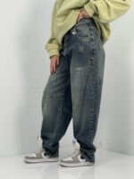 شلوار جین زنانه بالونی کارپنتری سنگشور سبز