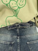 شلوار جین زنانه بالونی کارپنتری سنگشور سبز