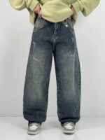 شلوار جین زنانه بالونی کارپنتری سنگشور سبز